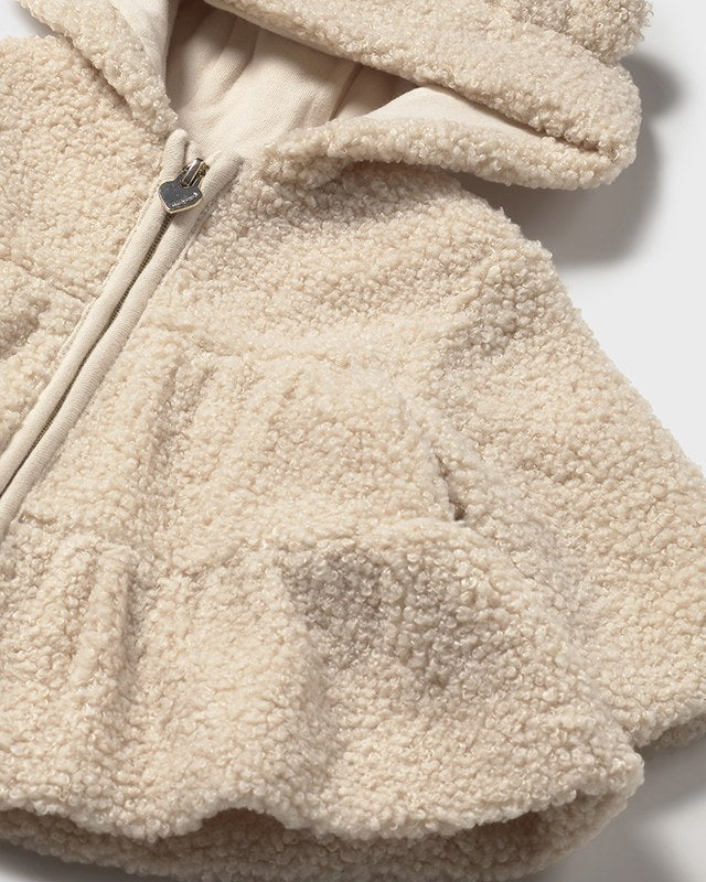 Felpa pellicciotto cerniera neonata Mayoral Newborn beige chiaro Mayoral 0-1 Mesi 55cm