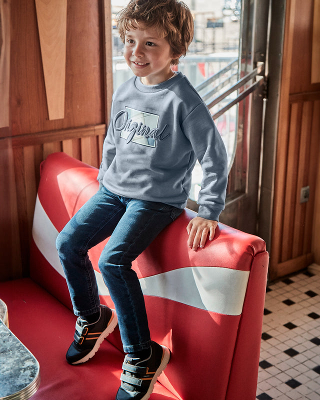 Felpa pullover bambino Mayoral azzurro scritta Orginal Mayoral Azzurro