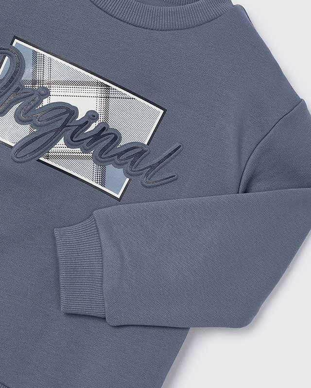 Felpa pullover bambino Mayoral azzurro scritta Orginal Mayoral Azzurro