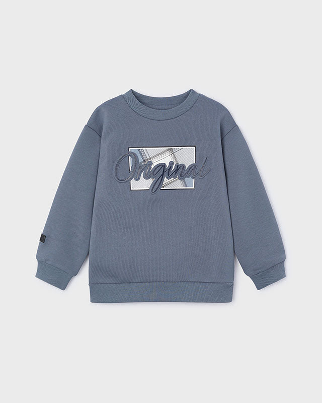 Felpa pullover bambino Mayoral azzurro scritta Orginal Mayoral Azzurro