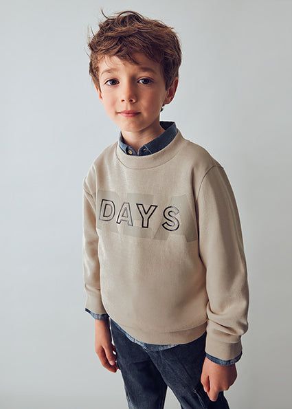 Felpa pullover bambino Mayoral Felpa great days beige Mayoral 2 Anni 92cm