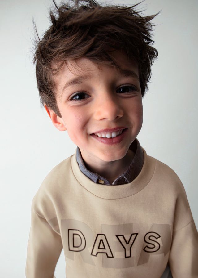 Felpa pullover bambino Mayoral Felpa great days beige Mayoral 2 Anni 92cm