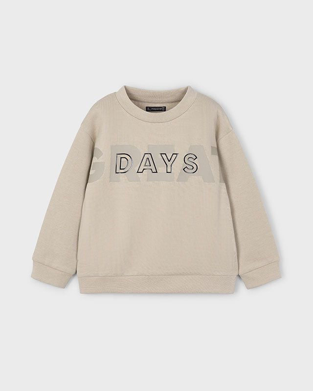 Felpa pullover bambino Mayoral Felpa great days beige Mayoral 2 Anni 92cm