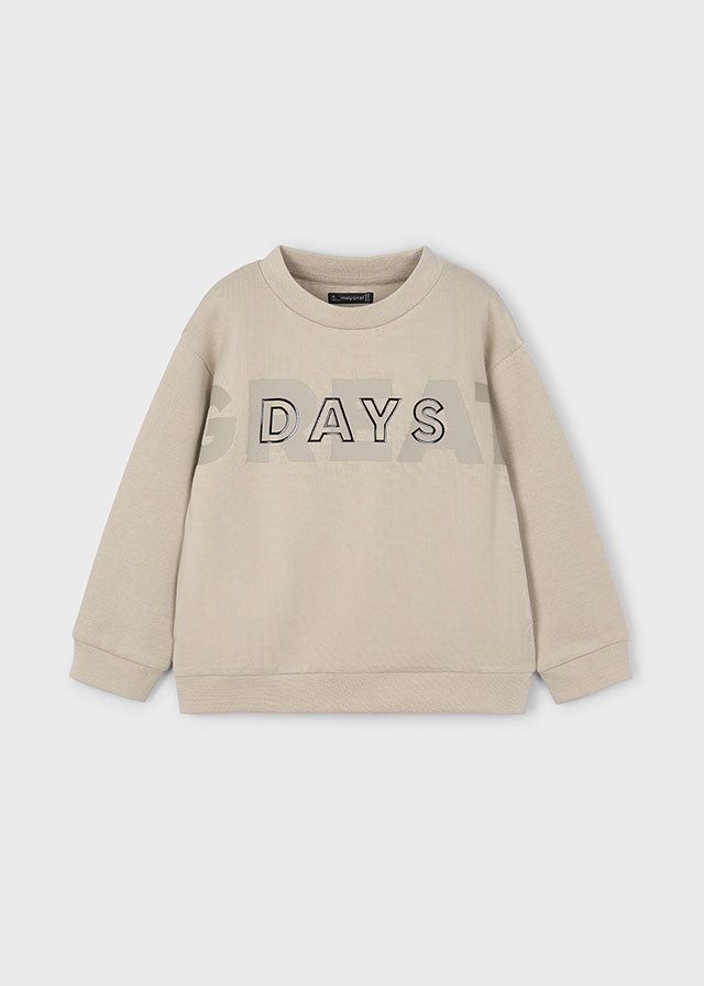 Felpa pullover bambino Mayoral Felpa great days beige Mayoral 2 Anni 92cm