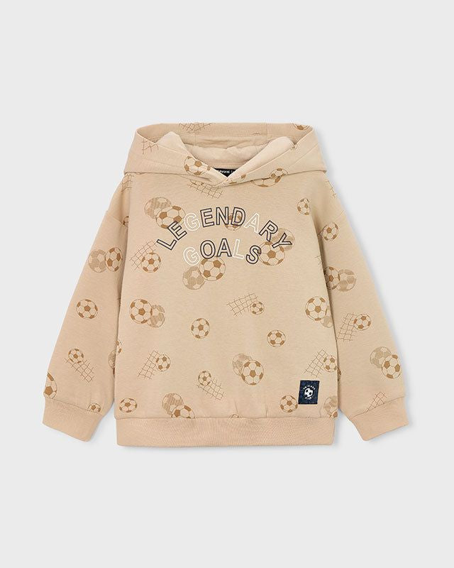 Felpa pullover bambino beige con palloni da calcio Mayoral 2 Anni 92cm