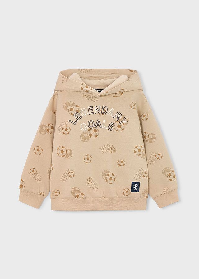 Felpa pullover bambino beige con palloni da calcio Mayoral 2 Anni 92cm
