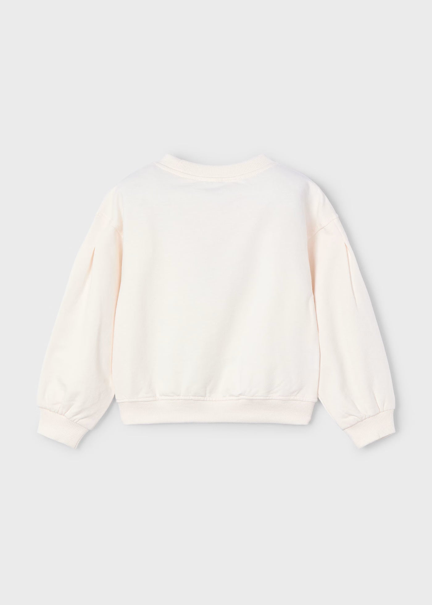 Felpa pullover cotone garzato bambina Mayoral bimba con fermaglio panna Mayoral Panna