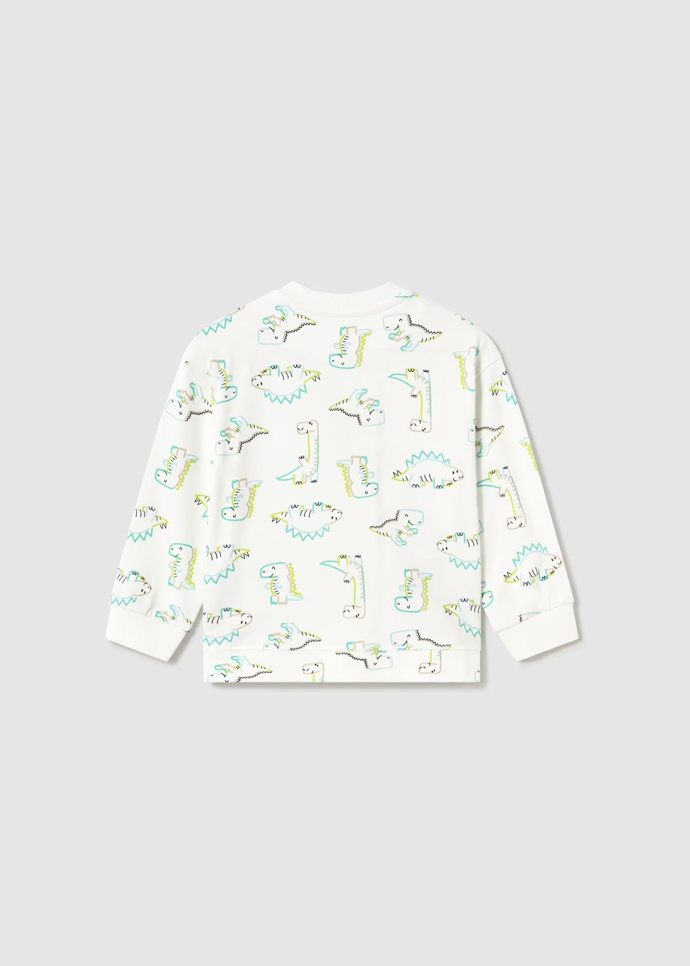 Felpa pullover cotone garzato neonato Mayoral panna stampa dinosauri Mayoral Panna