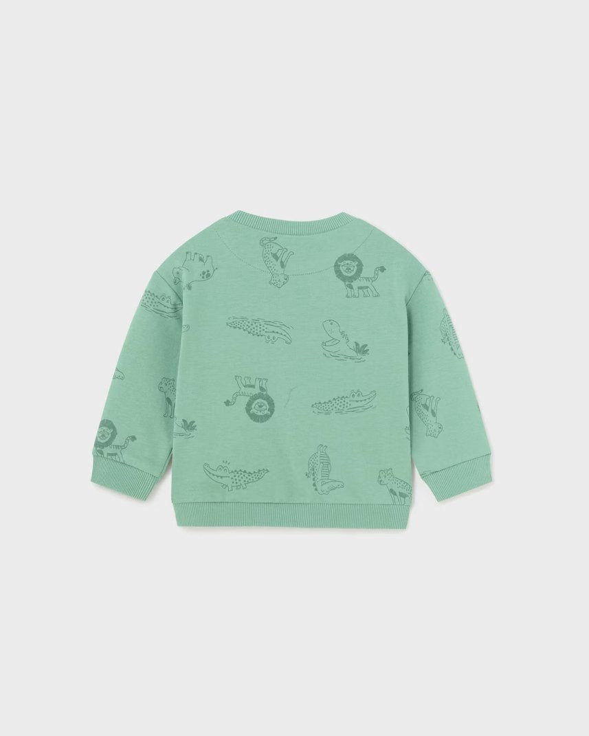 Felpa pullover cotone garzato neonato Mayoral verde safari - ErreGiModaBimbo