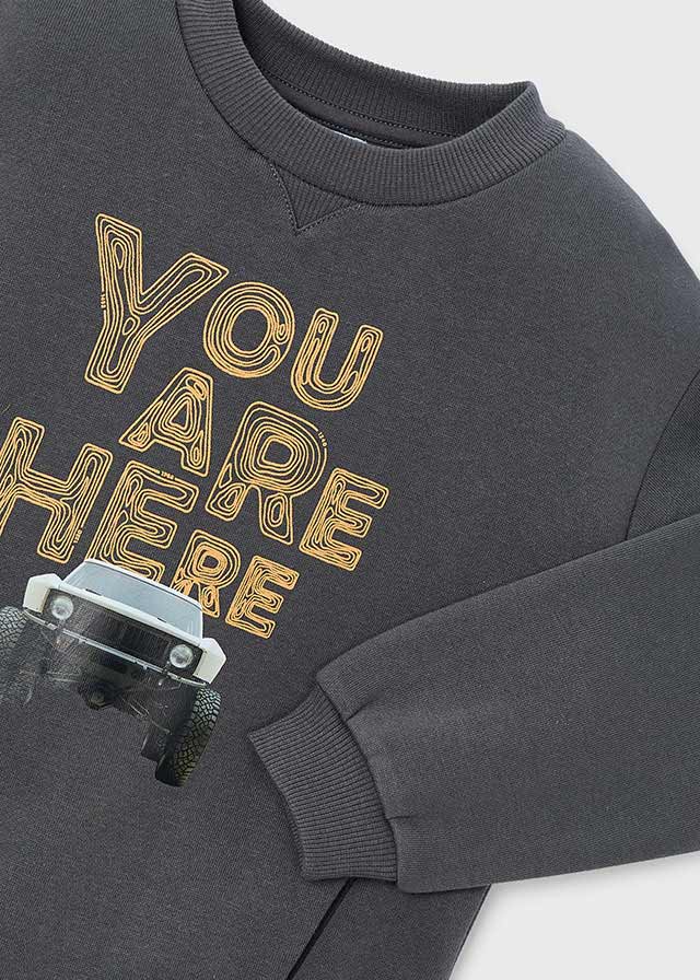 Felpa pullover macchina bambino Mayoral grigio lavagna Mayoral 2 Anni 92cm