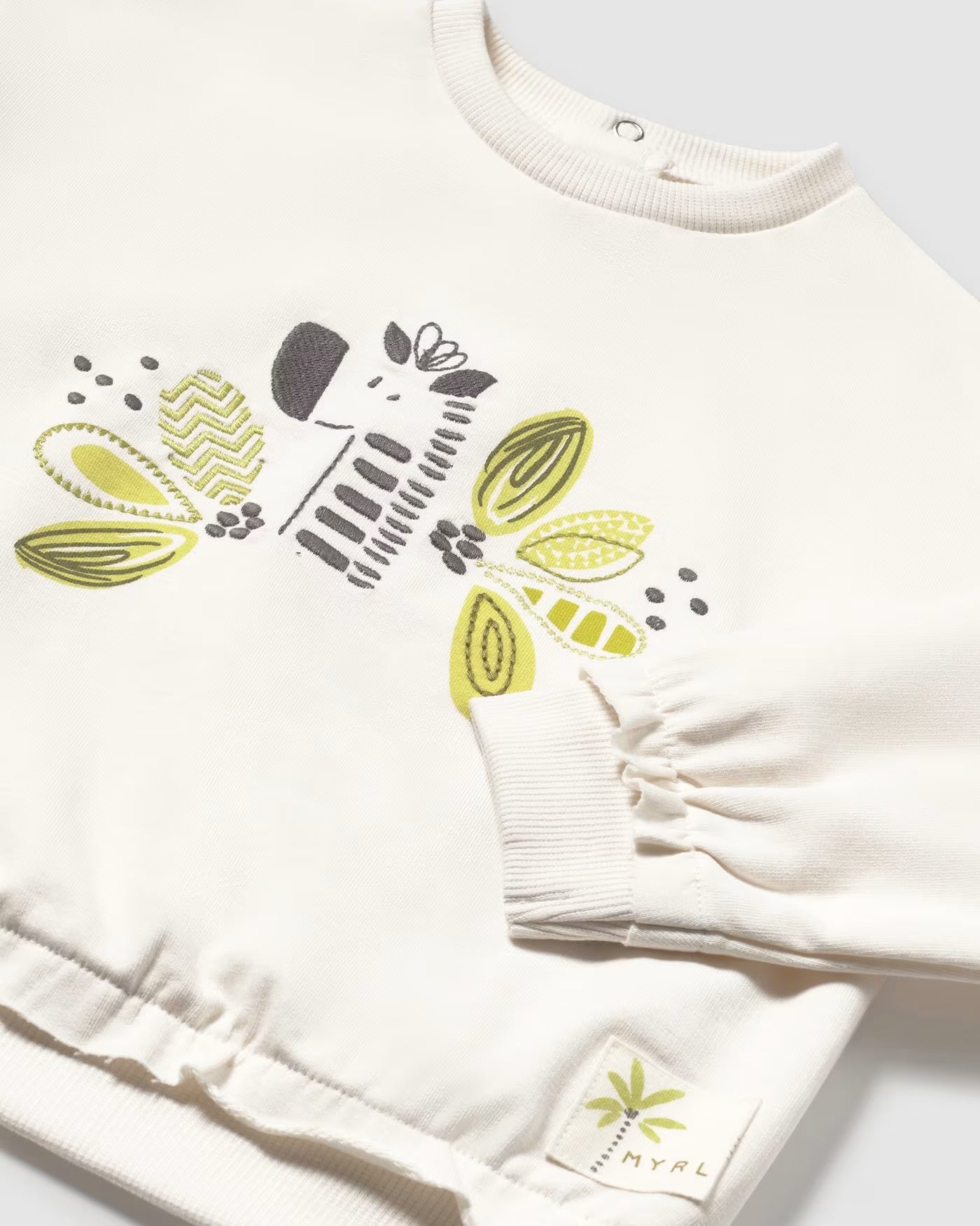Felpa pullover cotone garzato neonata Mayoral ricamo zebra Mayoral 6 Mesi 68cm