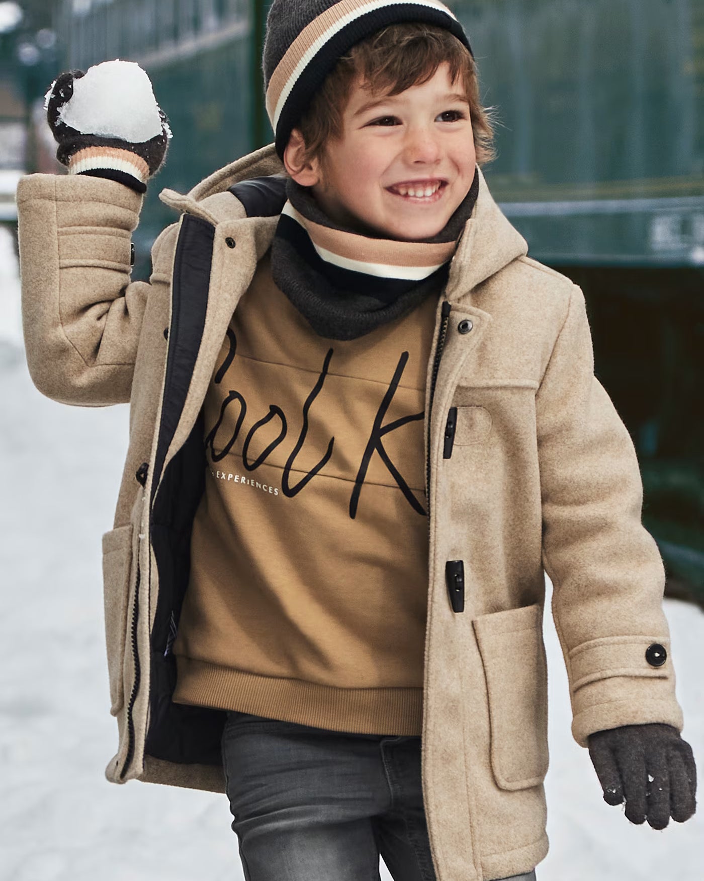 Pullover felpato bambino Mayoral caramello Cool Kids Mayoral Caramello