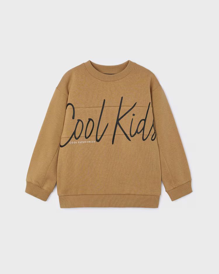 Pullover felpato bambino Mayoral caramello Cool Kids Mayoral Caramello