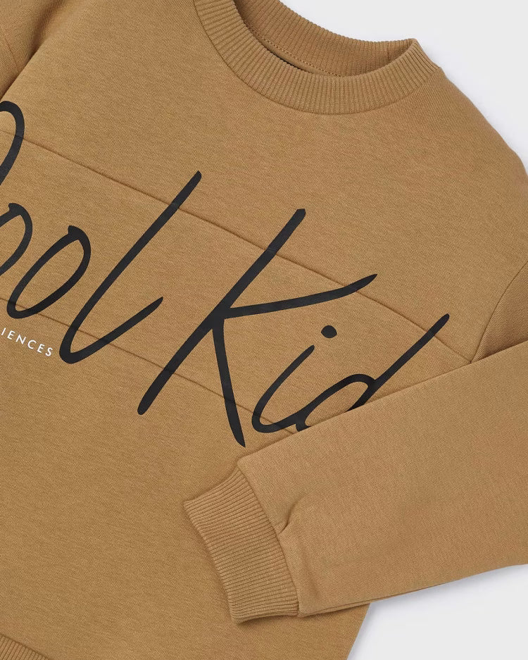 Pullover felpato bambino Mayoral caramello Cool Kids Mayoral Caramello