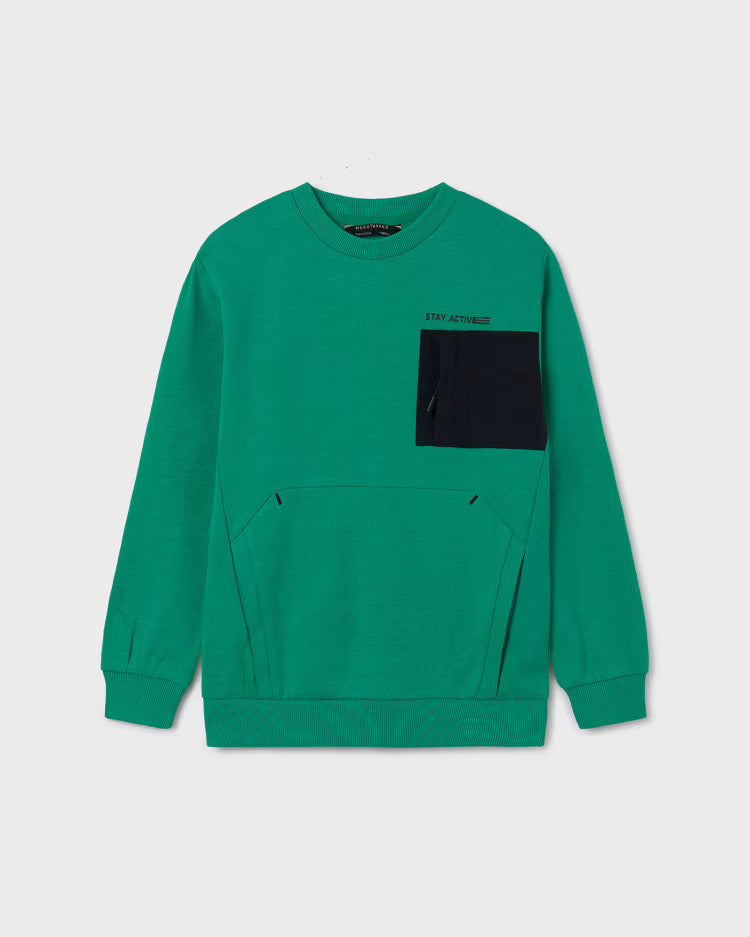 Pullover felpa taschino ragazzo Mayoral verde clorofilla Mayoral Verde