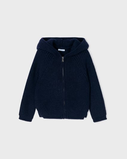 Felpa zip bambina Mayoral tricot blu marino - ErreGiModaBimbo