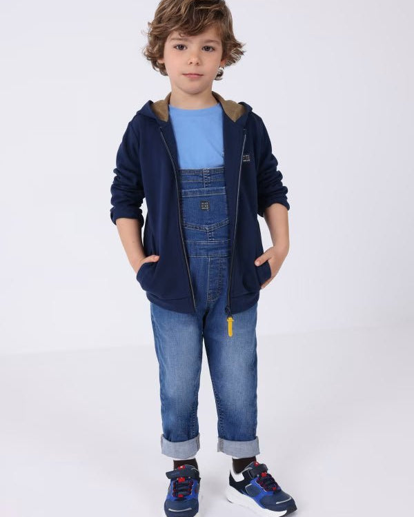 Felpa zip con cappuccio bambino Mayoral blu - ErreGiModaBimbo