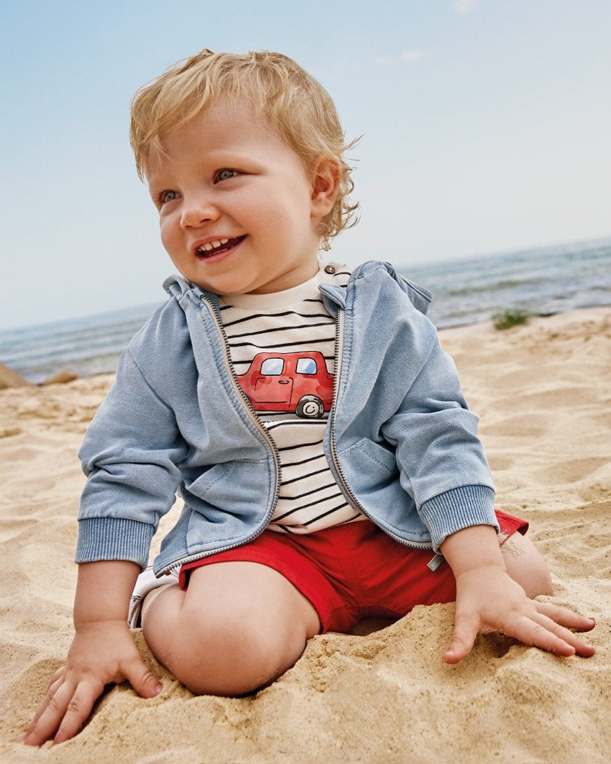 Felpa zip con cappuccio neonato Mayoral azzurra - ErreGiModaBimbo