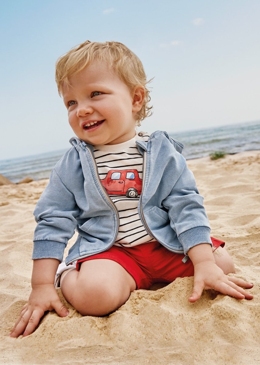 Felpa zip con cappuccio neonato Mayoral azzurra - ErreGiModaBimbo