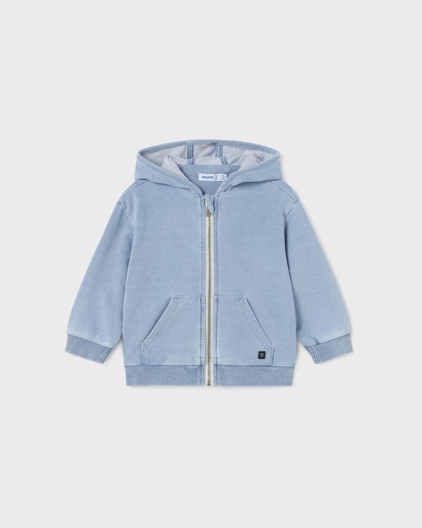 Felpa zip con cappuccio neonato Mayoral azzurra - ErreGiModaBimbo