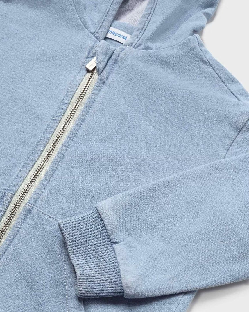 Felpa zip con cappuccio neonato Mayoral azzurra - ErreGiModaBimbo