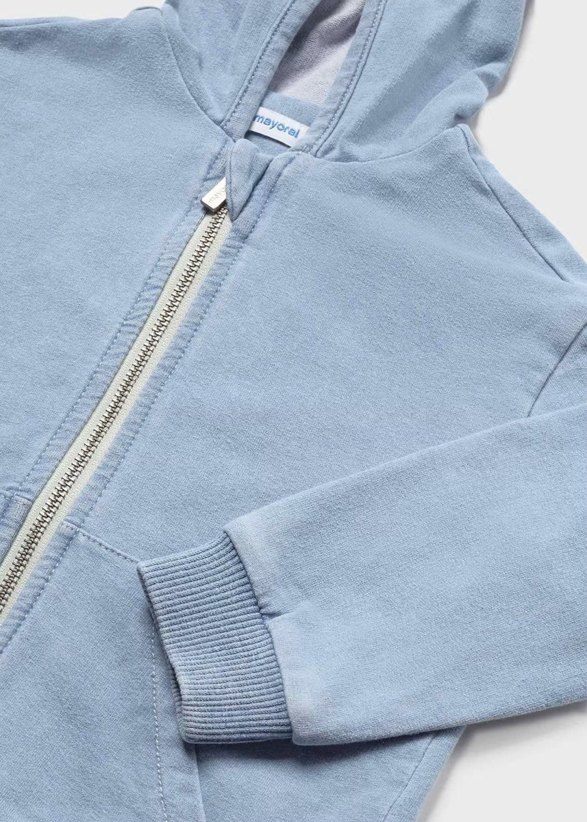 Felpa zip con cappuccio neonato Mayoral azzurra - ErreGiModaBimbo