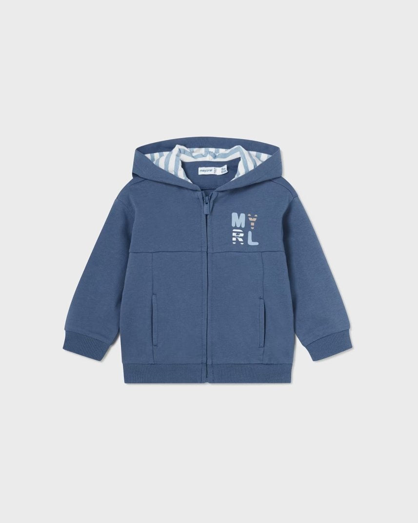 Felpa zip con cappuccio neonato Mayoral blu indaco Mayoral Indaco