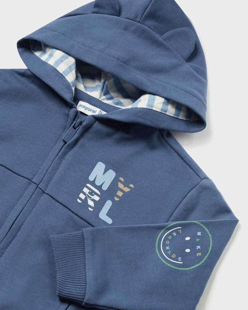 Felpa zip con cappuccio neonato Mayoral blu indaco Mayoral Indaco