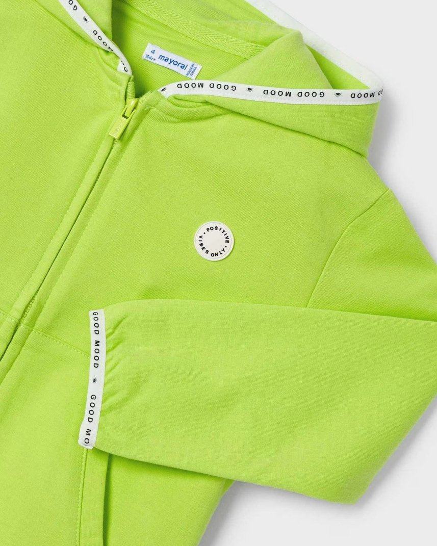 Felpa zip cotone garzato bambino Mayoral verde GOOD MOOD Mayoral Verde