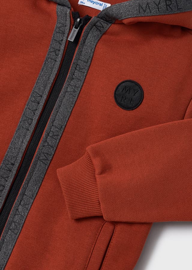 Felpa zip e cappuccio bambino Mayoral mattone - ErreGiModaBimbo