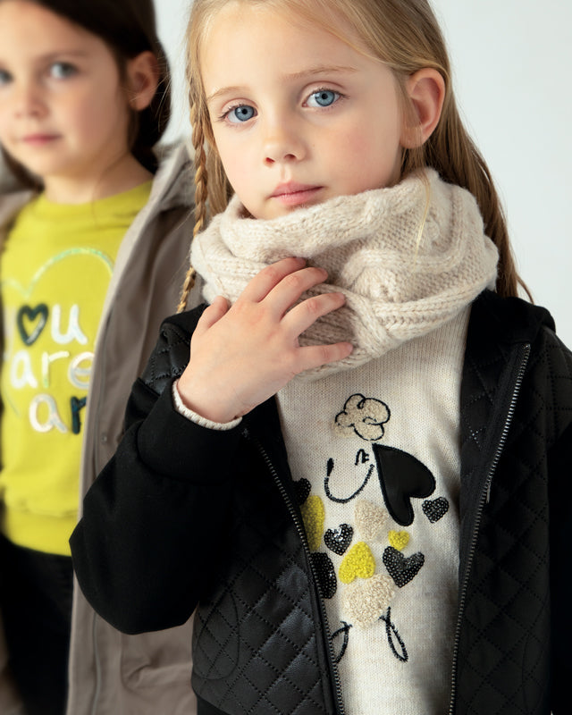 Felpa zip imbottita bambina bambina Mayoral nera Mayoral Nero