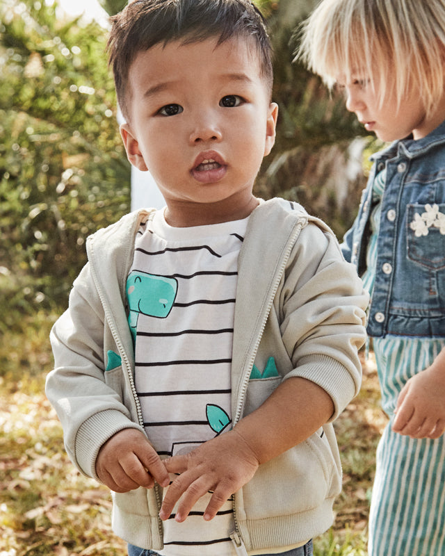 Felpa zip interattiva tasca neonato Mayoral Dinosauro grigia Mayoral Grigio