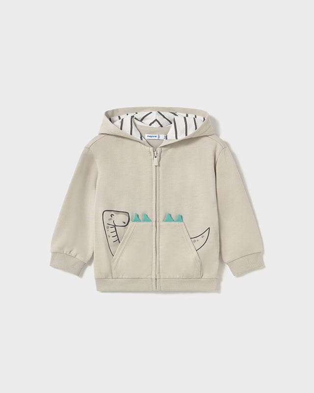 Felpa zip interattiva tasca neonato Mayoral Dinosauro grigia Mayoral Grigio