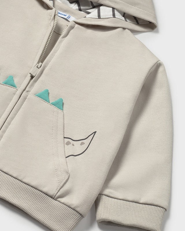 Felpa zip interattiva tasca neonato Mayoral Dinosauro grigia Mayoral Grigio