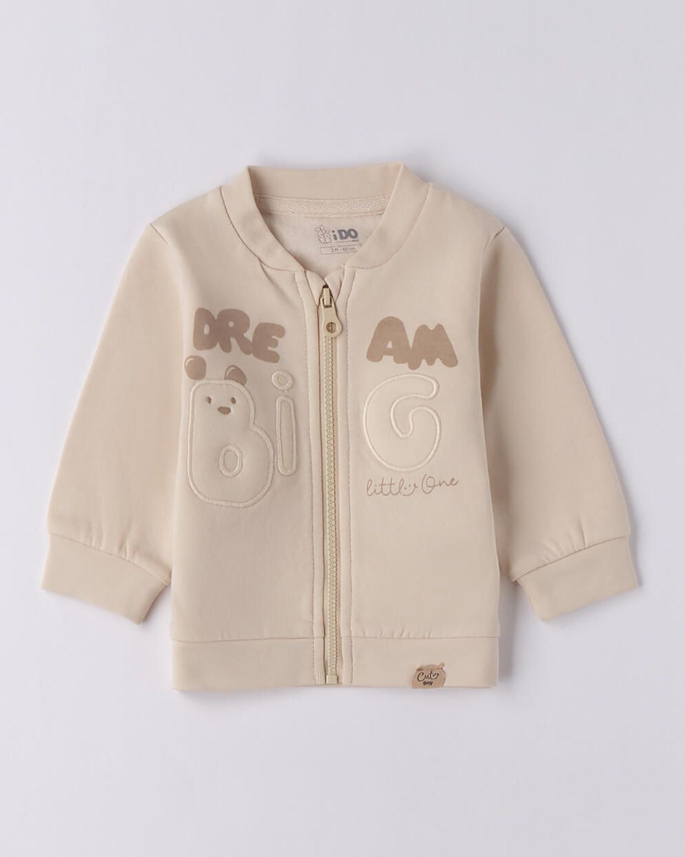 Felpa zip neonato iDO Big Dream beige iDO 1 Mesi 56cm