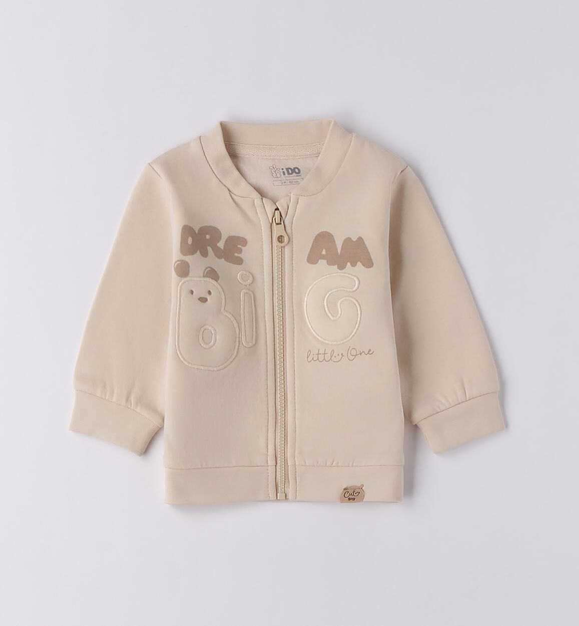 Felpa zip neonato iDO Big Dream beige iDO 1 Mesi 56cm