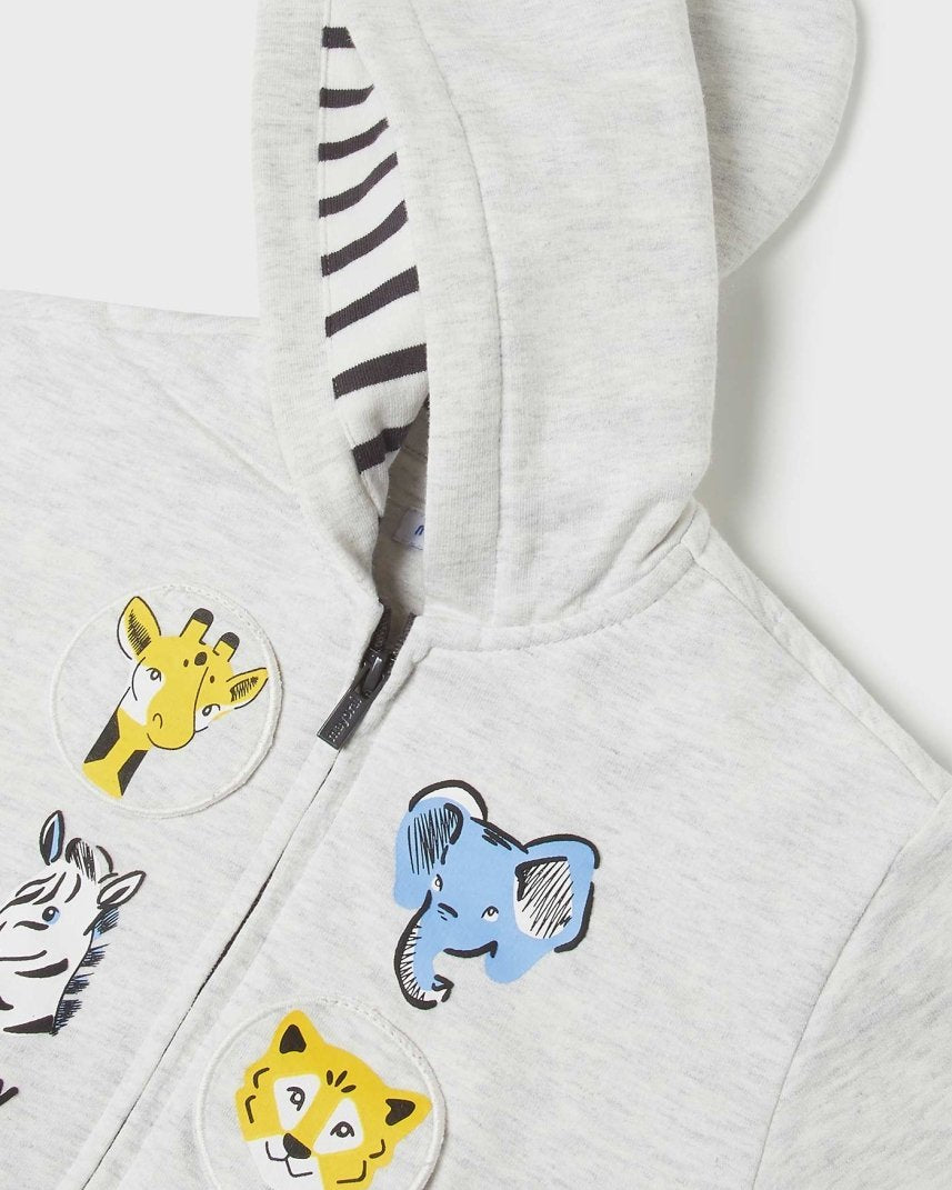 Felpa zip neonato Mayoral grigia "Safari" - ErreGiModaBimbo