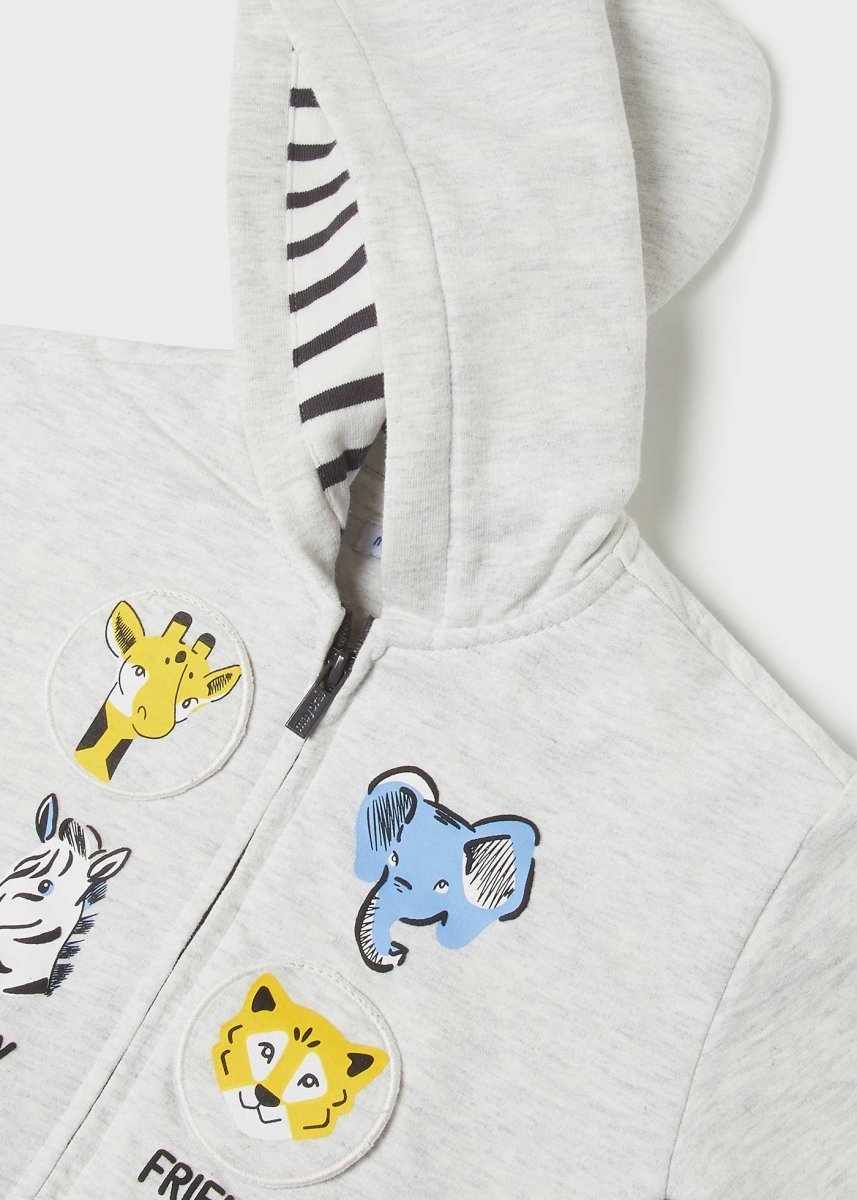 Felpa zip neonato Mayoral grigia "Safari" - ErreGiModaBimbo