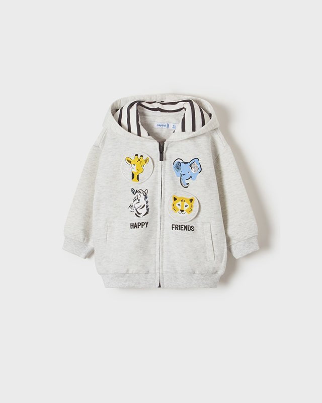 Felpa zip neonato Mayoral grigia "Safari" - ErreGiModaBimbo