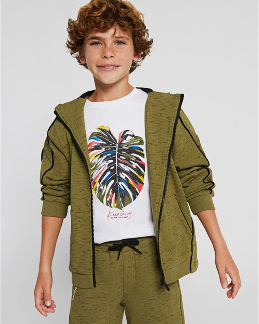 Felpa zip ragazzo Mayoral verde fiammato - ErreGiModaBimbo