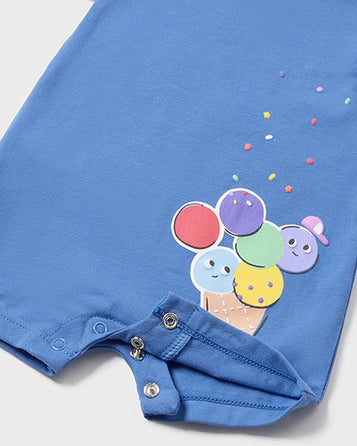 Pagliaccetto fresco cotone neonato Mayoral Newborn stampa Gelato Mayoral Celeste