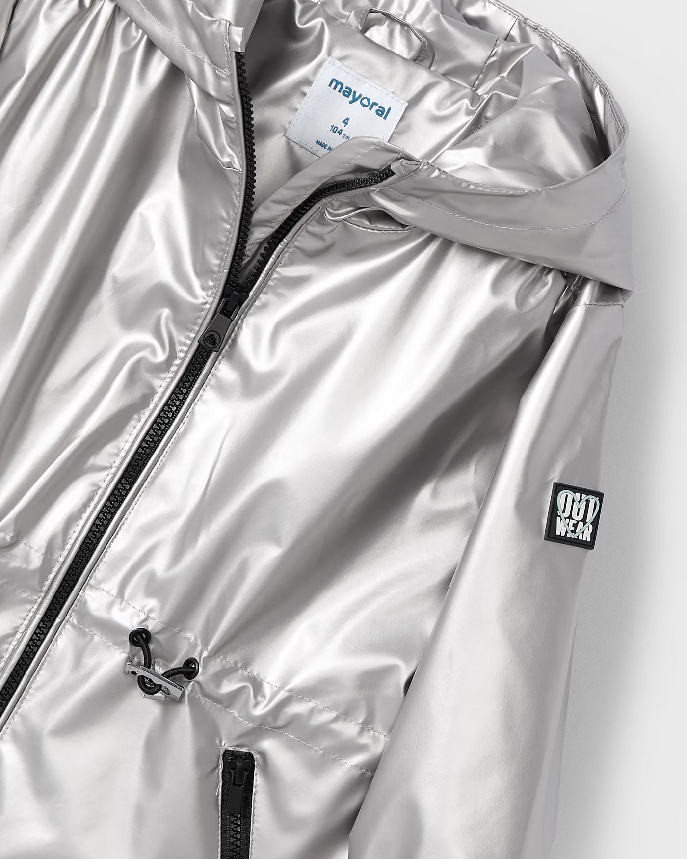 Giacca a vento cappuccio bambina Mayoral oro bianco Mayoral Argento