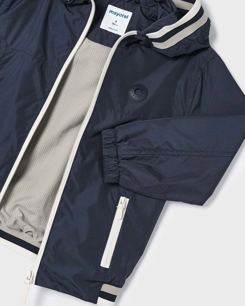 Giacca a vento in tela contrasto blu bambino Mayoral Mayoral Blu
