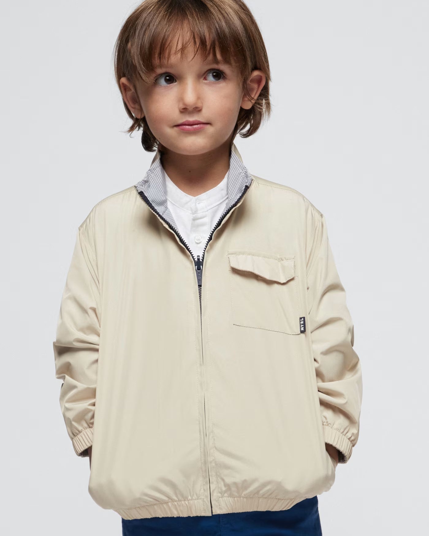 Giacca a vento in tela bambino Mayoral reversibile Cecio-Grigio Mayoral Cecio