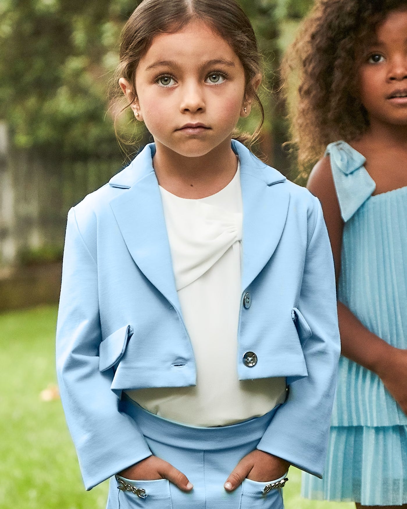 Giacca bavero bambina Mayoral azzurro cielo Mayoral Azzurro