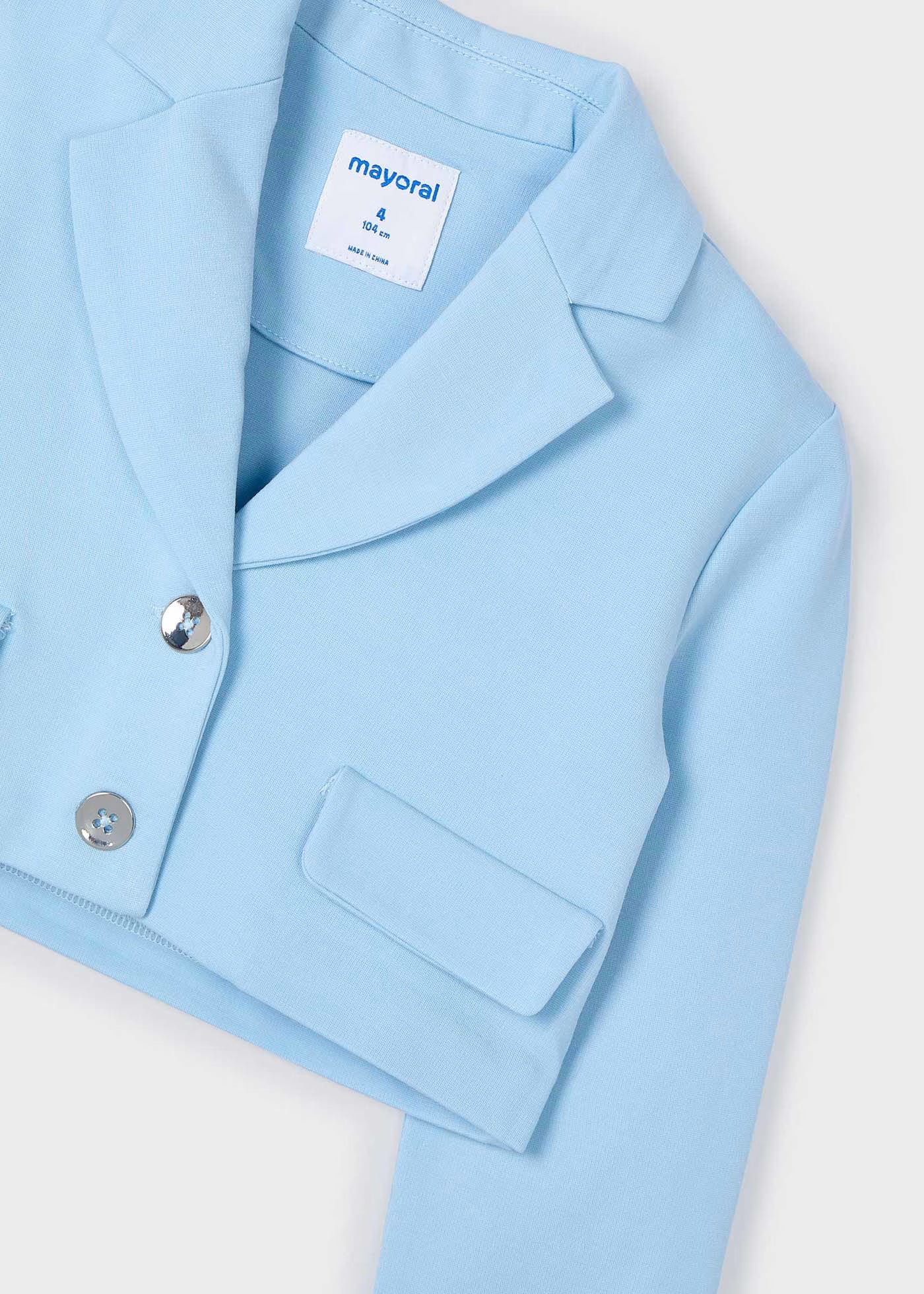 Giacca bavero bambina Mayoral azzurro cielo Mayoral Azzurro