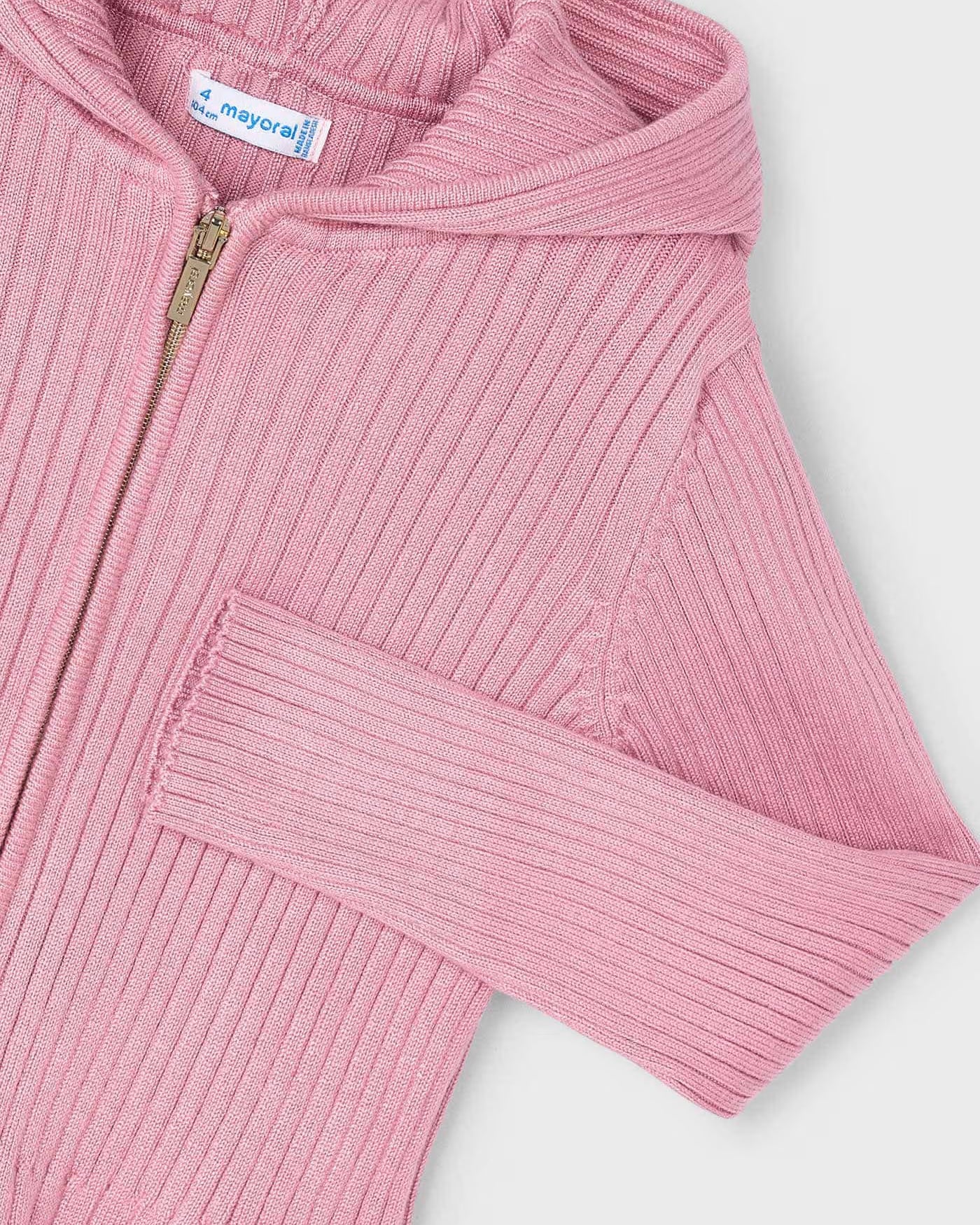 Giacca cappuccio tricot costine bambina Mayoral rosato Mayoral 2 Anni 92cm