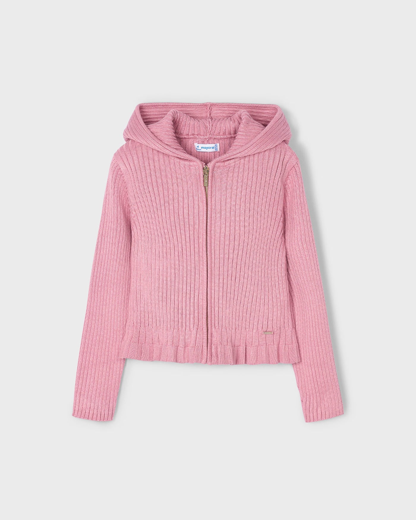 Giacca cappuccio tricot costine bambina Mayoral rosato Mayoral 2 Anni 92cm