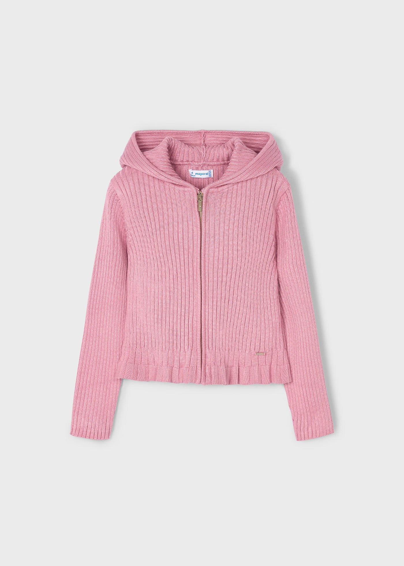 Giacca cappuccio tricot costine bambina Mayoral rosato Mayoral 2 Anni 92cm