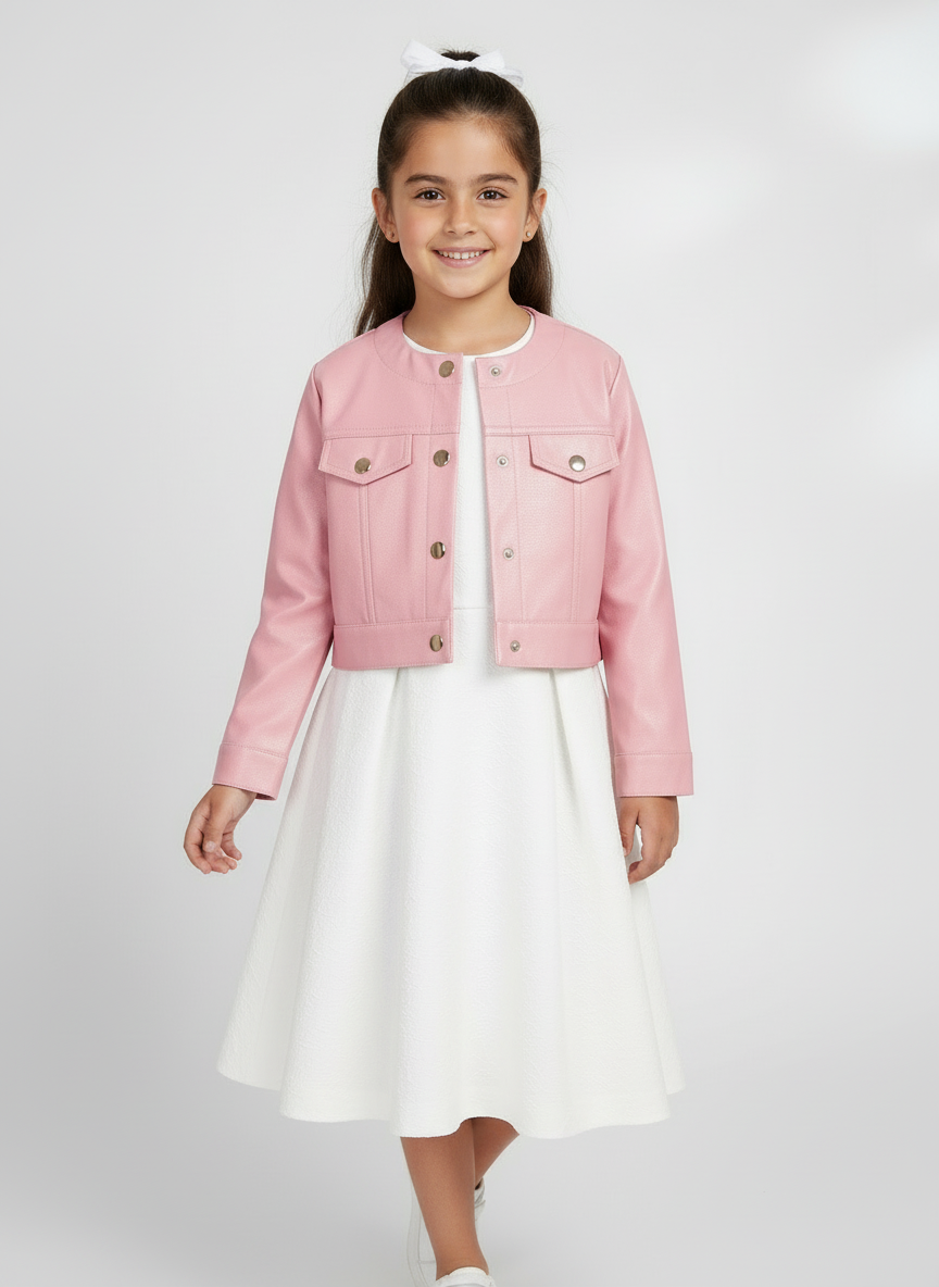 Giacca chiusura bottoni bambina Mayoral rosa metallizzato Mayoral Rosa